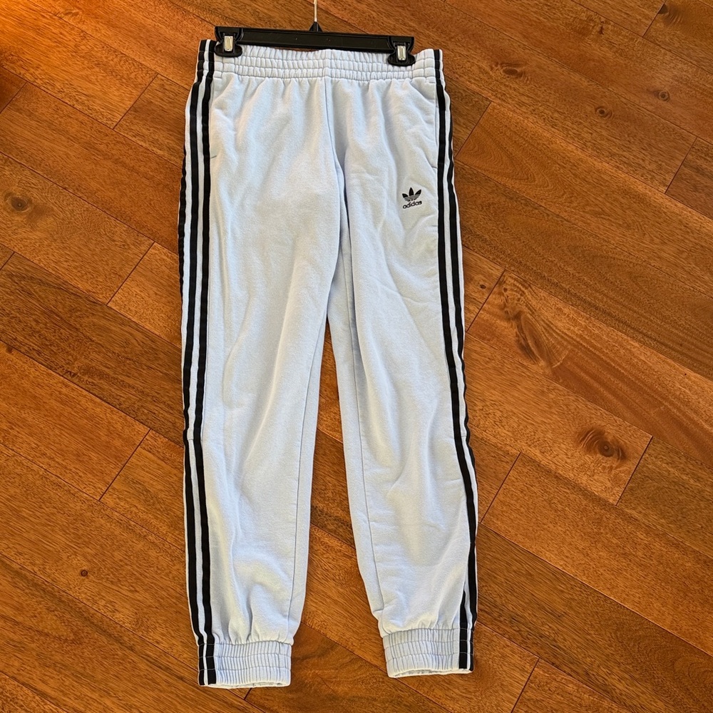 Sky blue adidas joggers